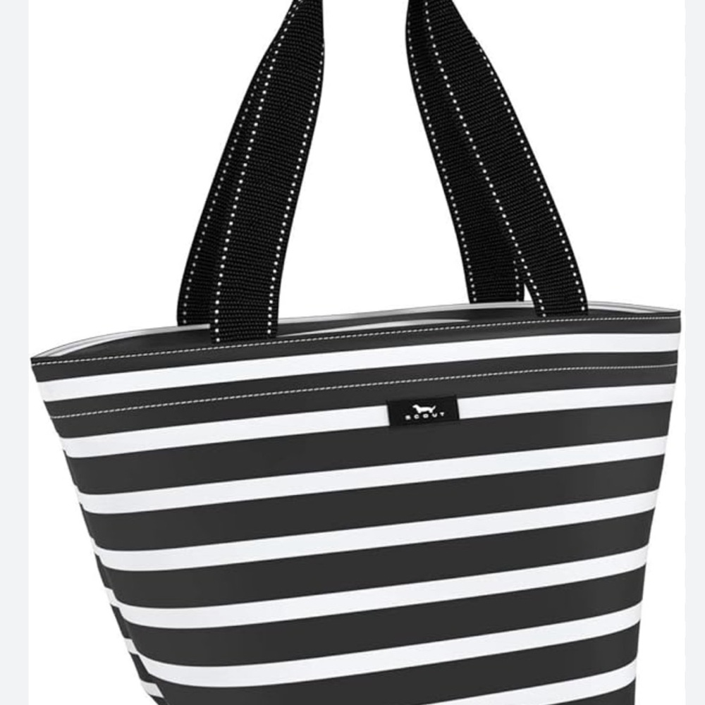Scout Black and White Striped Tote Bag